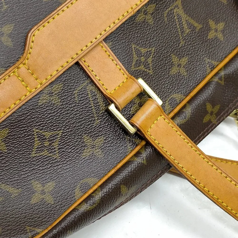 Louis Vuitton Monogram Canvas Briefcase with Vachetta Trim (brown, tan)